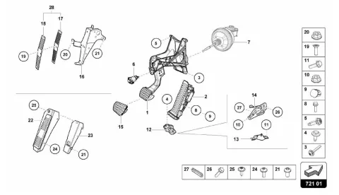 721.01.00-BRAKE AND ACCEL. LEVER MECH.