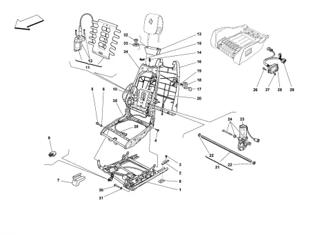 0123 - ELECTRIC SEAT - GUIDES AND ADJUSTMENT MECHANISMS -Optional-