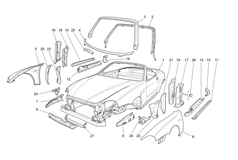 BODYWORK AND FRONT OUTER TRIM PANELS