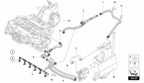 103.07.00-VENTILATION FOR CYLINDER HEAD COVER FROM VIN CLA00325