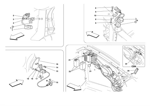 0145 - ECUs AND SENSORS IN FRONT COMPARTMENT AND ENGINE COMPARTMENT