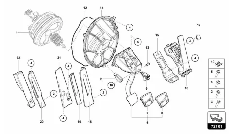 723.01.00-BRAKE AND ACCEL. LEVER MECH.