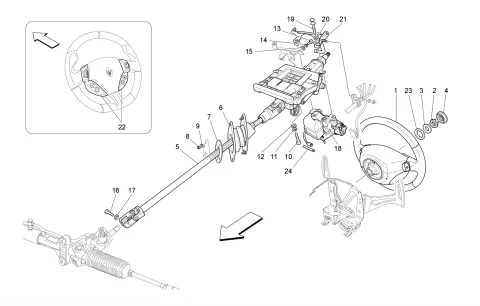 STEERING COLUMN AND STEERING WHEEL UNIT