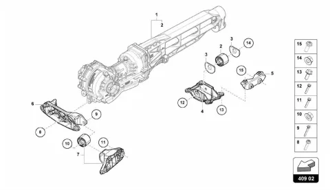 SUPPORT FOR FRONT AXLE