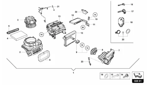 820.01.00-AIR INTAKE BOX FOR ELECTRONIC- ALLY CONTROLLED A/C SYSTEM