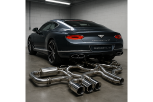 Bentley Continental GT with stainless steel exhaust system visible