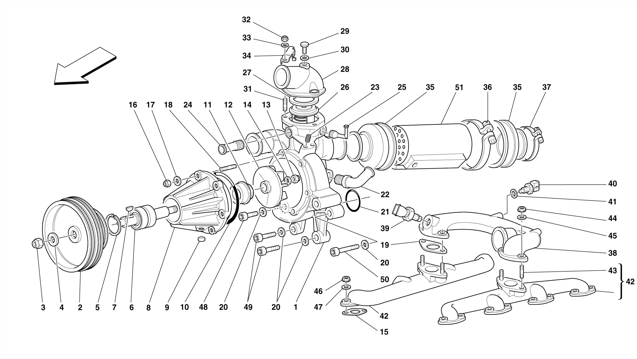 0022 - WATER PUMP AND OIL-WATER HEAT EXCHANGER