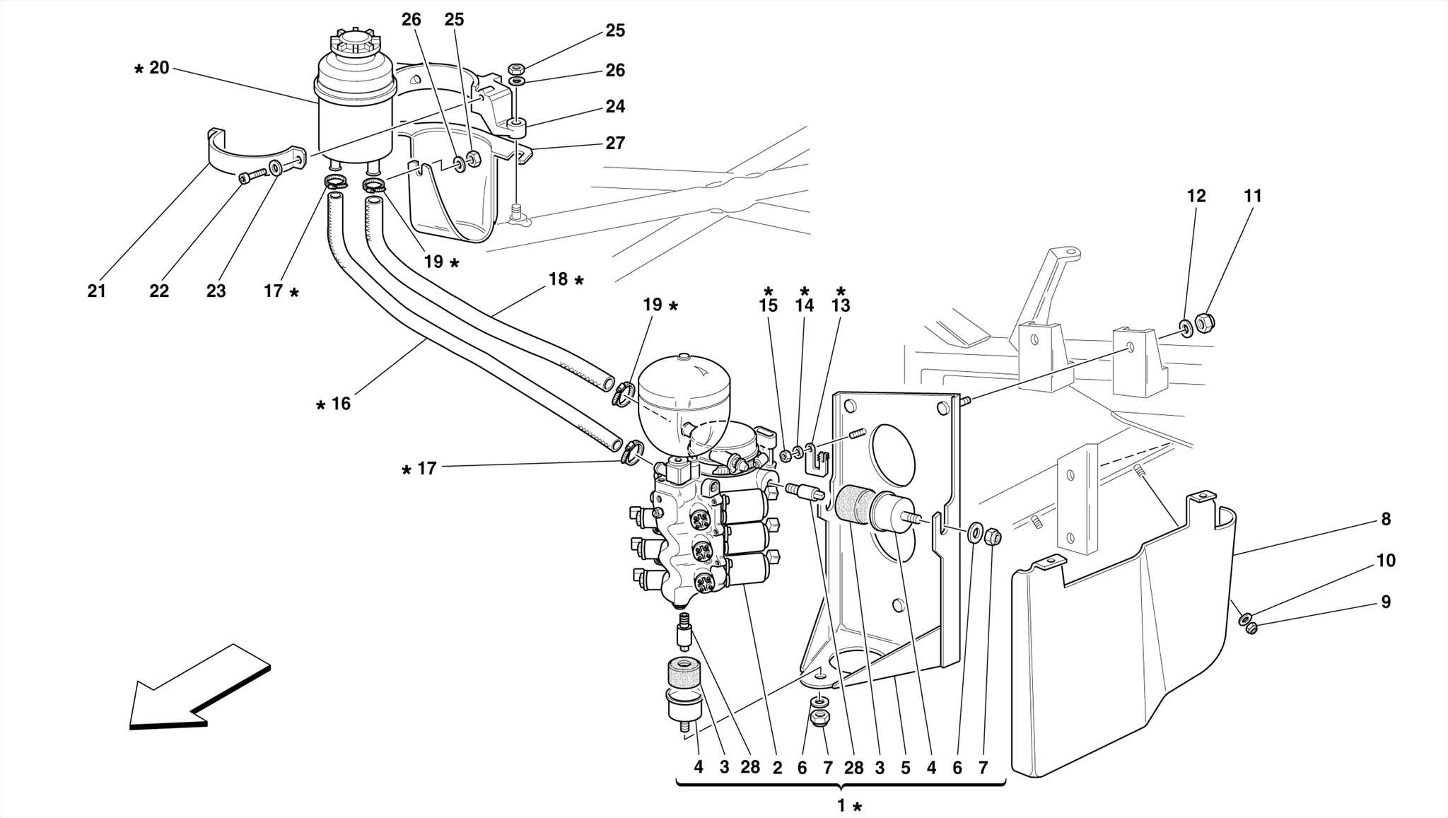 0028 - POWER UNIT AND TANK -Valid for 355 F1 cars-