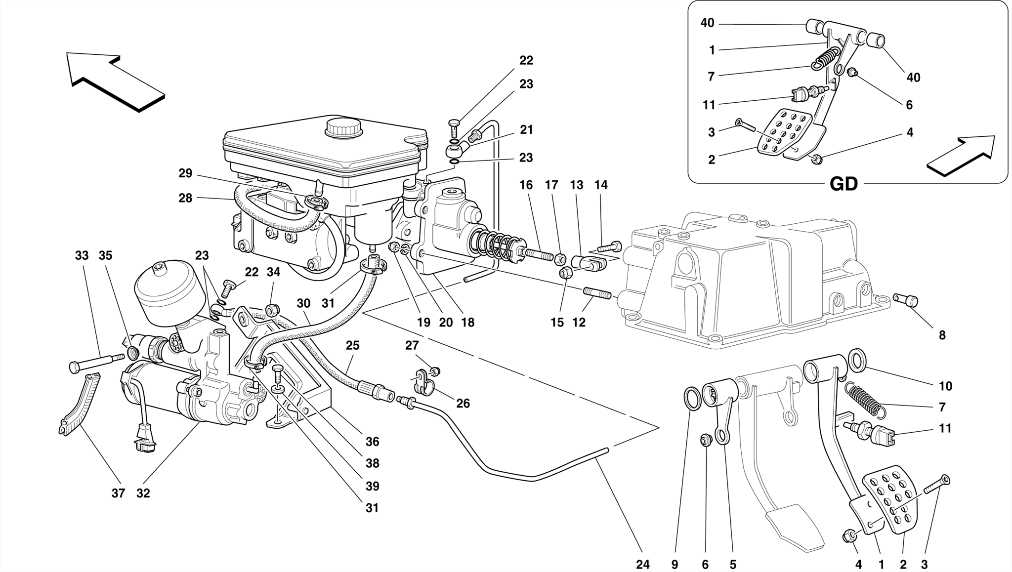 0037 - BRAKE HYDRAULIC SYSTEM -Not for ABS BOSCH and 355 F1 cars-