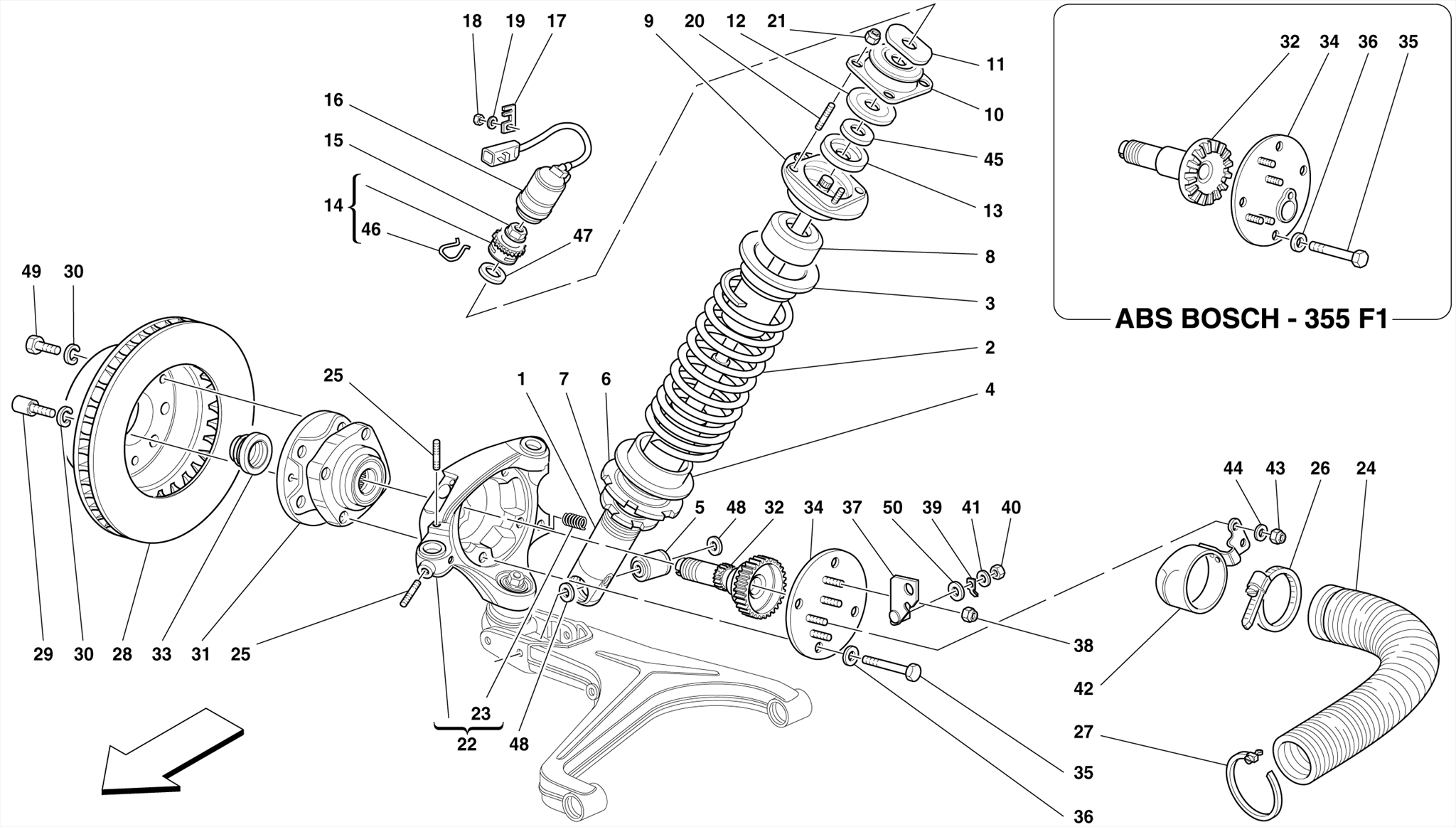 0048 - FRONT SUSPENSION - SHOCK ABSORBER AND BRAKE DISC