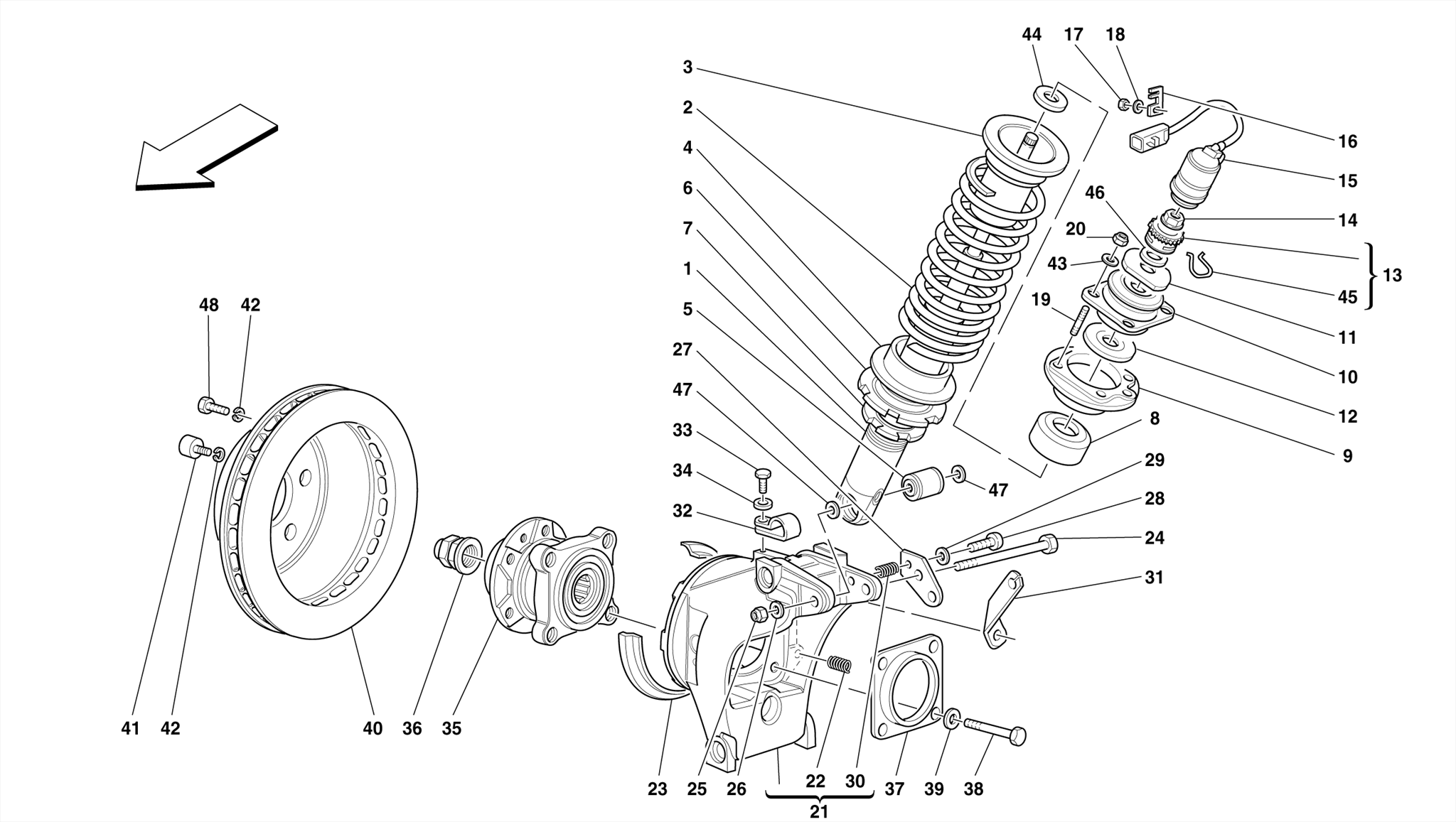 0050 - REAR SUSPENSION - SHOCK ABSORBER AND BRAKE DISC