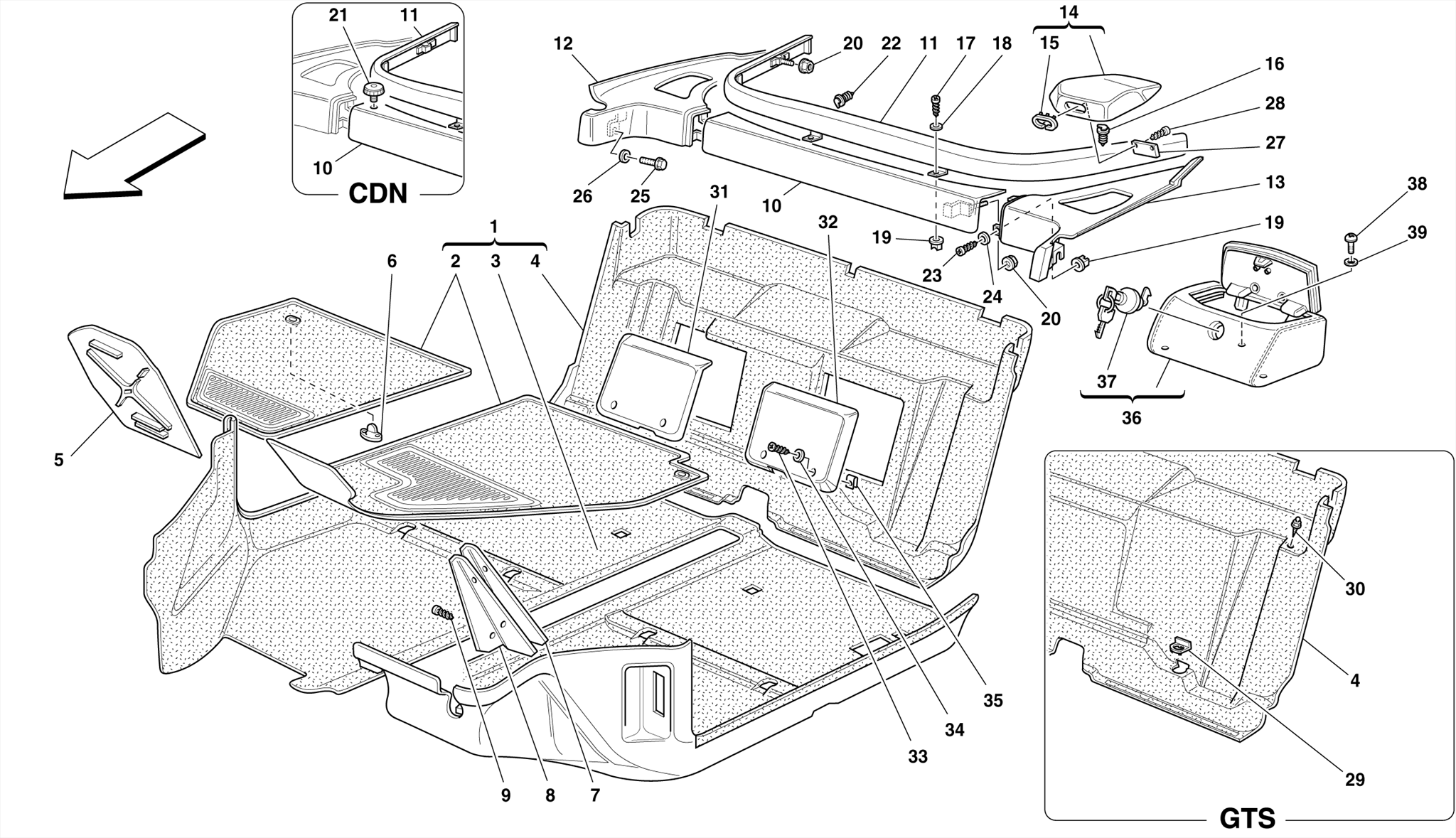 0110 - PASSENGERS COMPARTMENT CARPETS -Not for Spider-