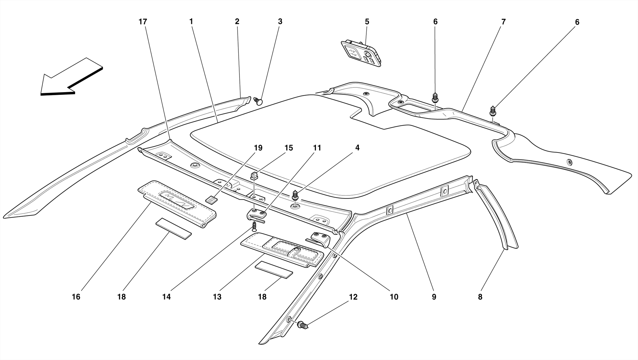 0113 - ROOF TRIMS -Valid for Berlinetta-