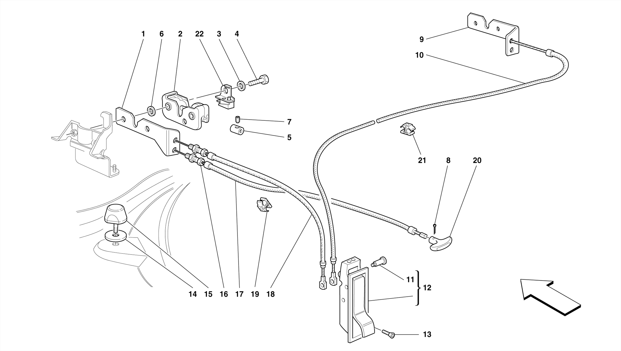 0118 - OPENING DEVICE FOR FRONT HOOD