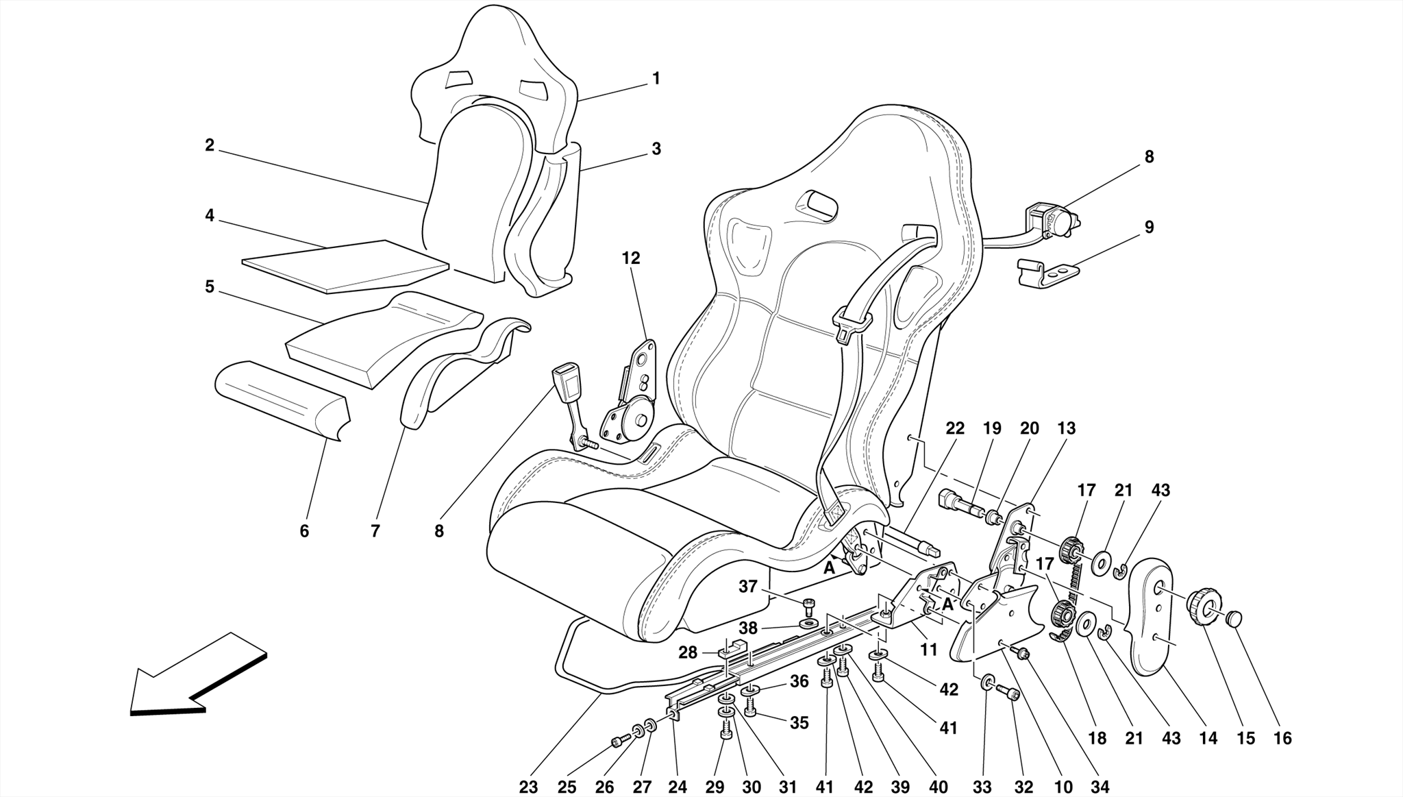 0129 - SEATS AND SAFETY BELTS -SPORT-Not for Spider-