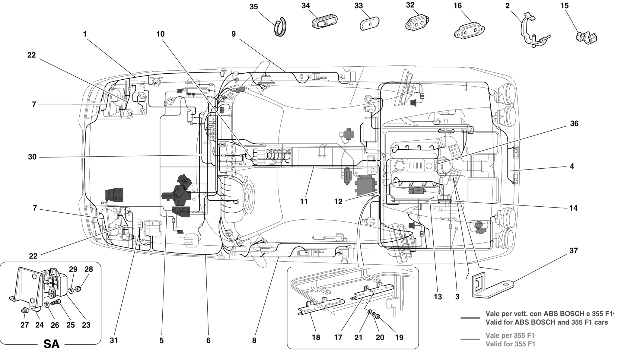 0140 - ELECTRICAL SYSTEM -Valid for ABS BOSCH and 355 f1 cars-