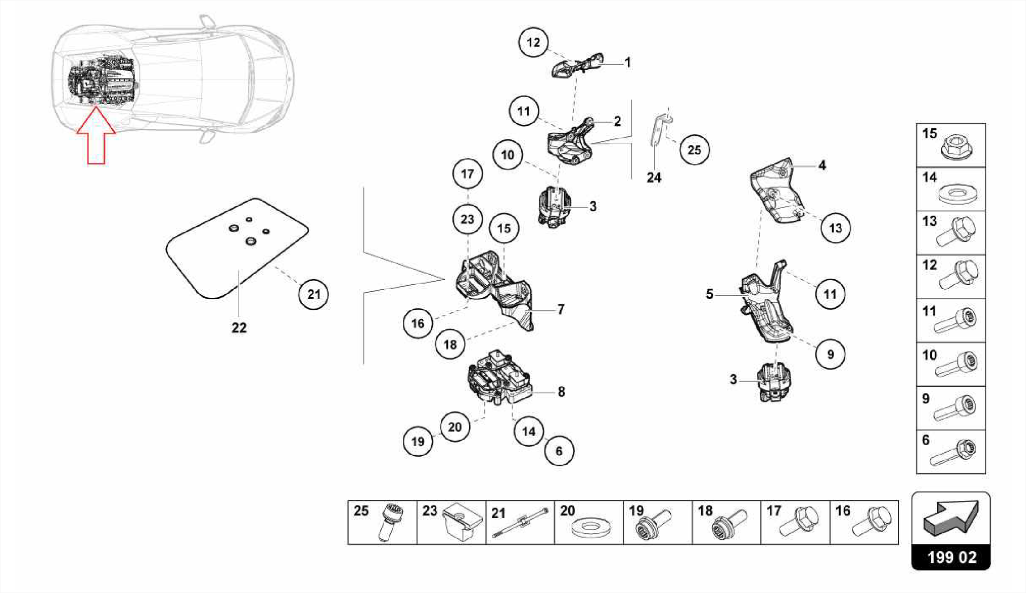 SECURING PARTS FOR ENGINE