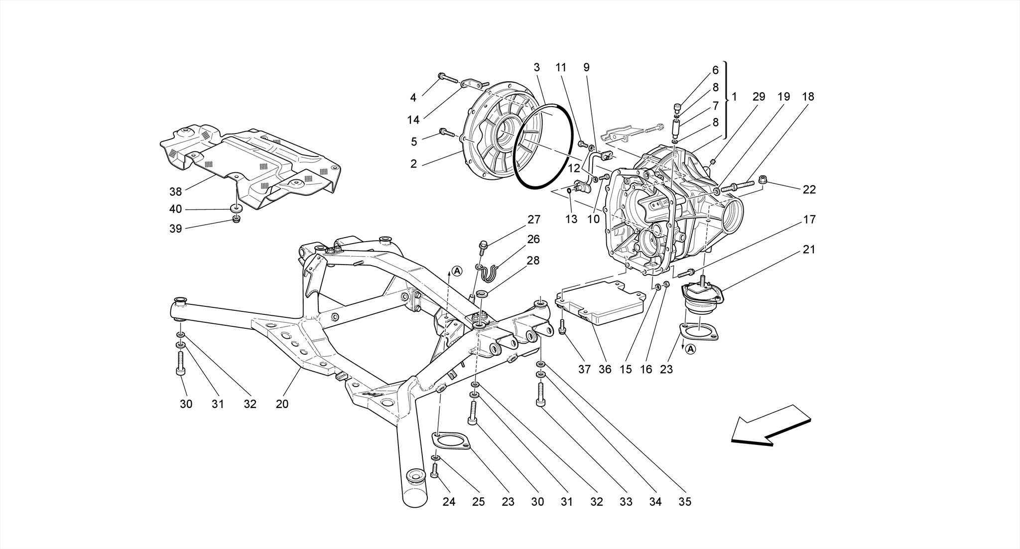 DIFFERENTIAL BOX AND REAR UNDERBODY