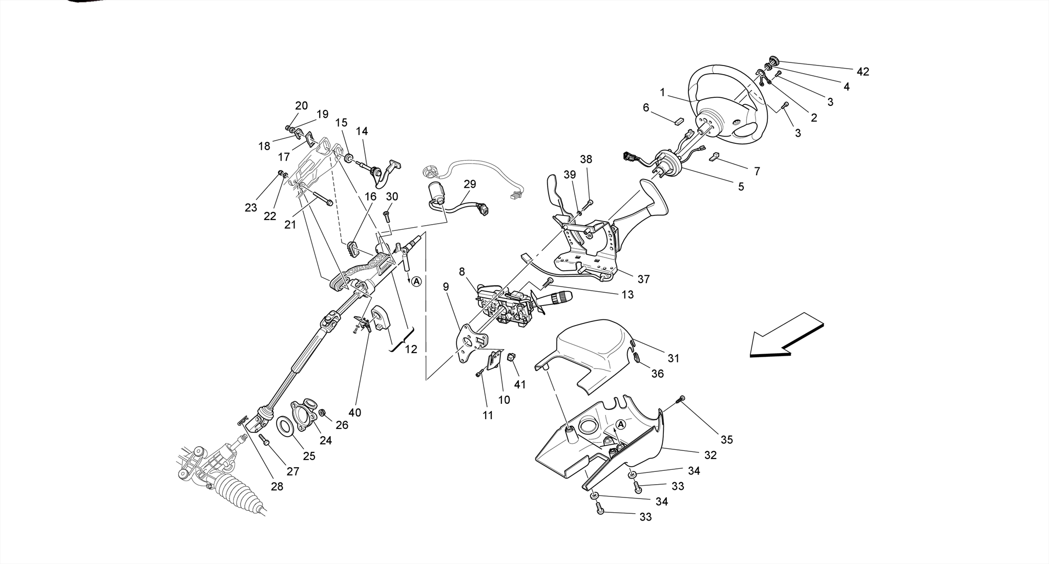 STEERING COLUMN AND STEERING WHEEL UNIT - MC Victory Version