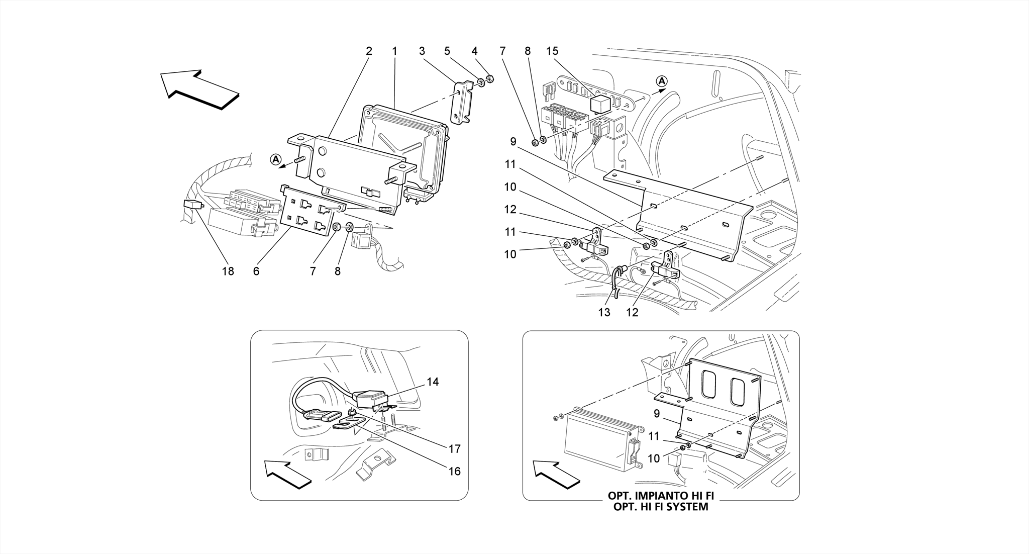TRUNK COMPARTMENT CONTROL UNITS - R.H. Side
