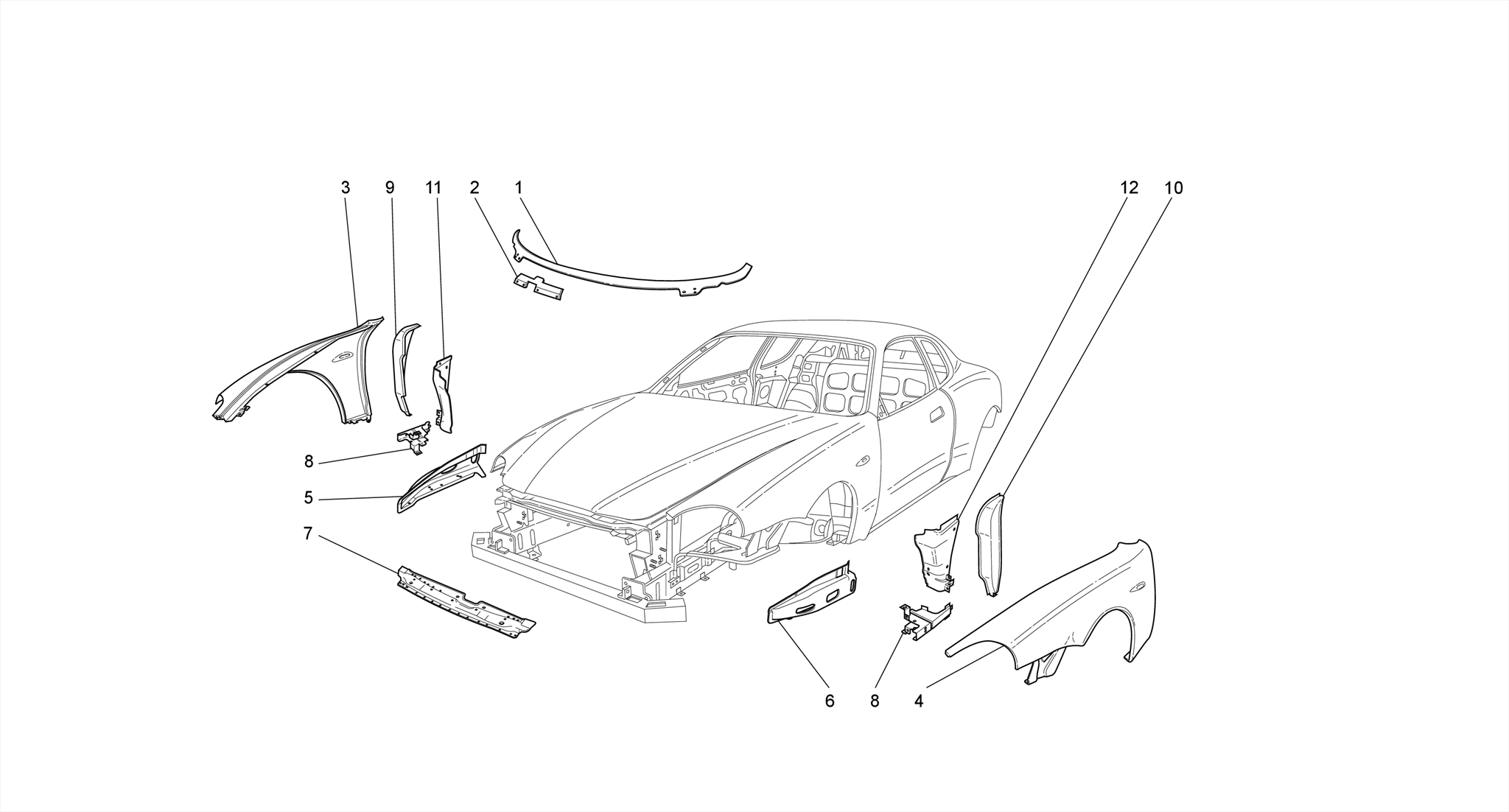 BODYWORK AND FRONT OUTER TRIM PANELS