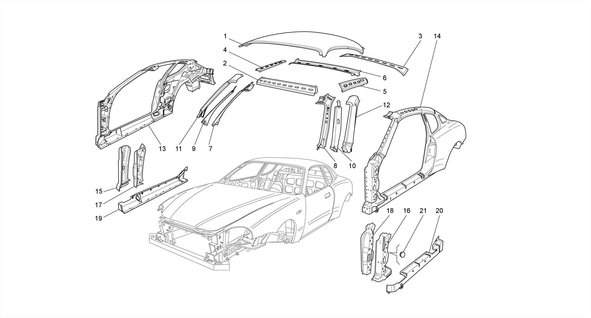 BODYWORK AND CENTRAL OUTER TRIM PANELS