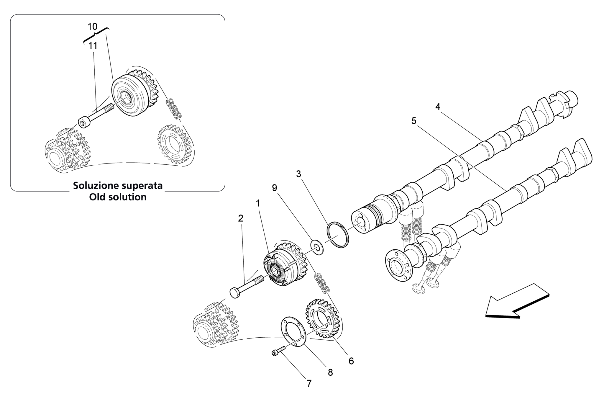 LH CYLINDER HEAD CAMSHAFTS
