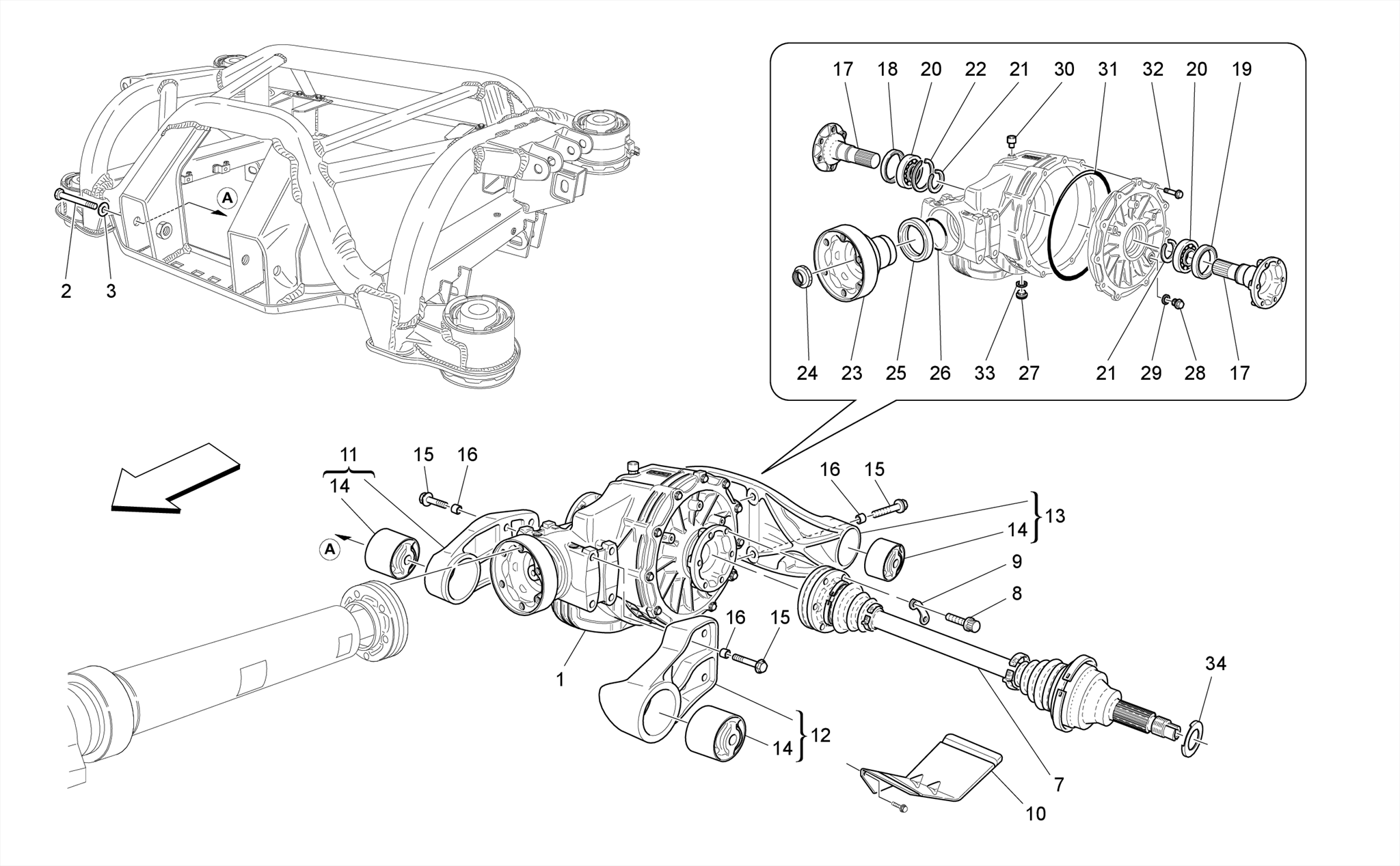 DIFFERENTIAL AND REAR AXLE SHAFTS