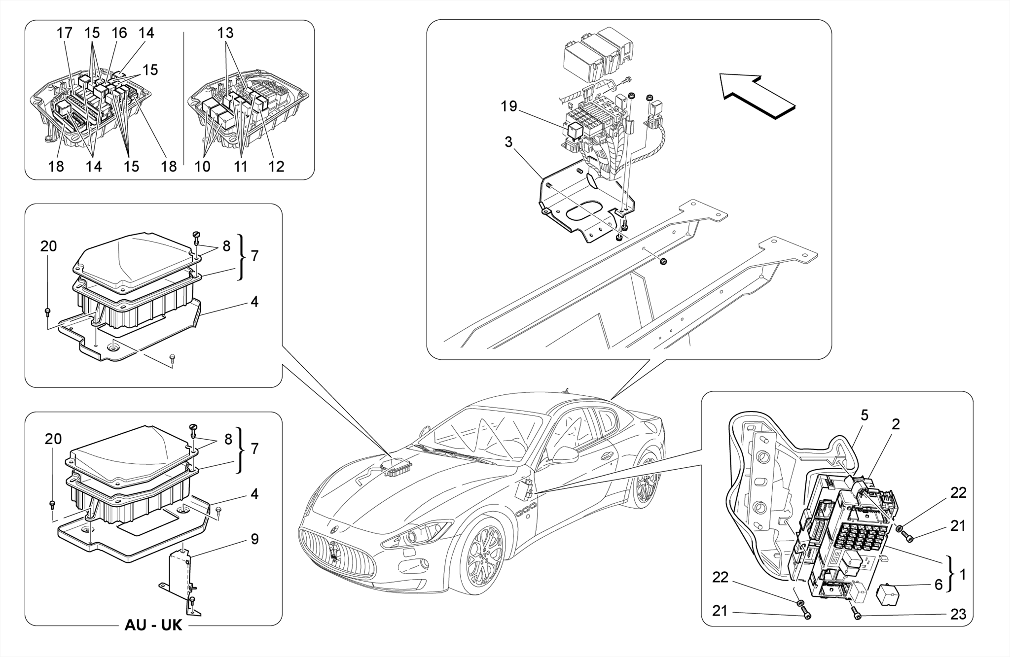 RELAYS, FUSES AND BOXES