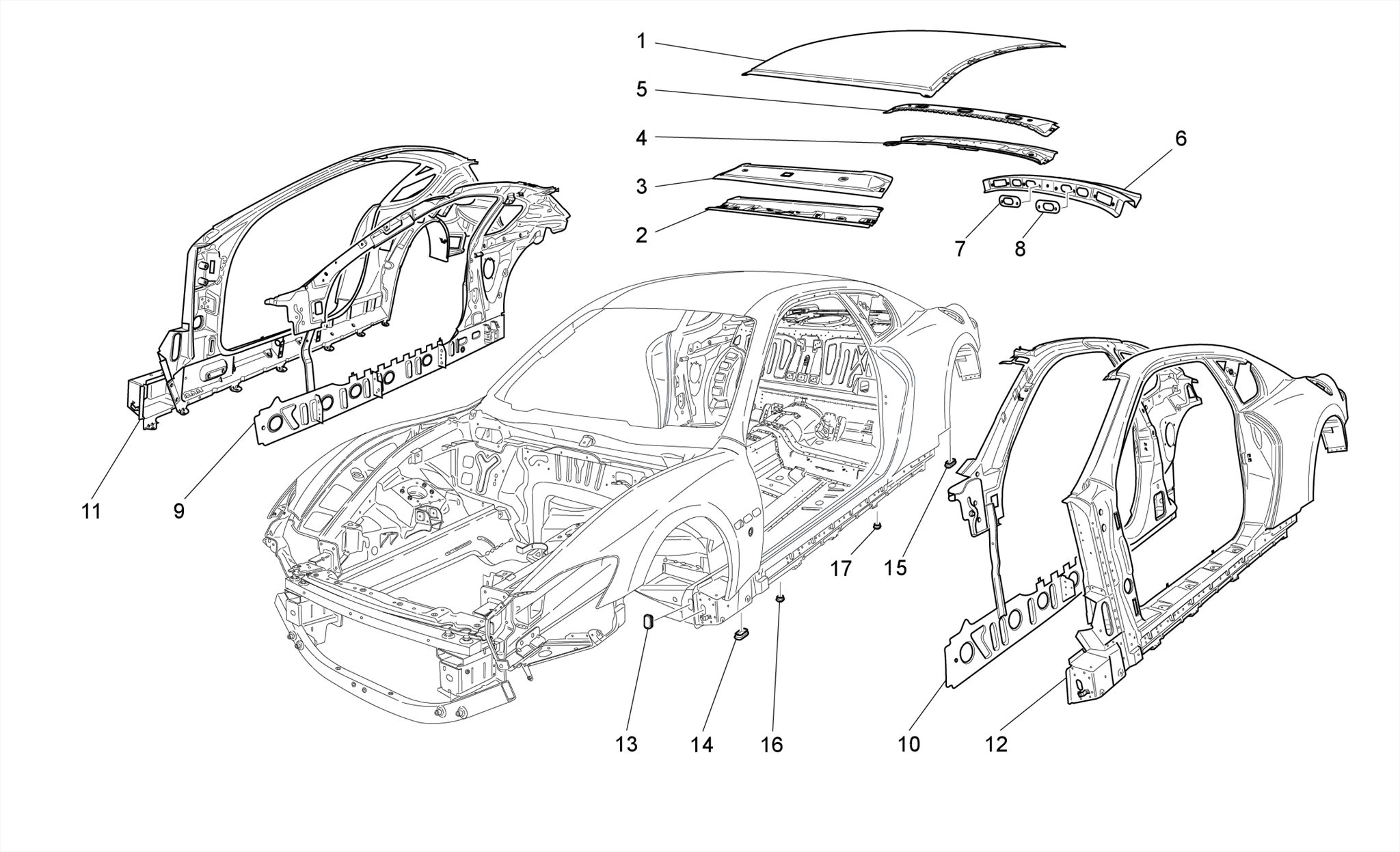 BODYWORK AND CENTRAL OUTER TRIM PANELS