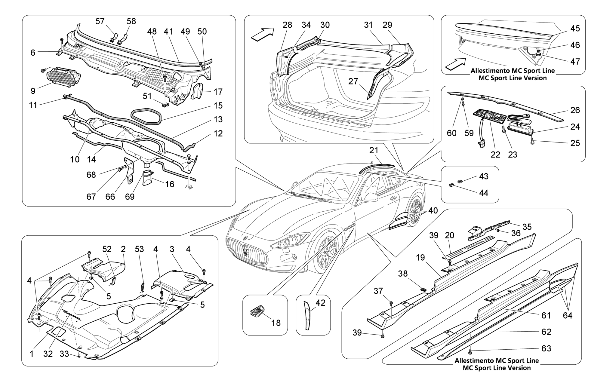 SHIELDS, TRIMS AND COVERING PANELS