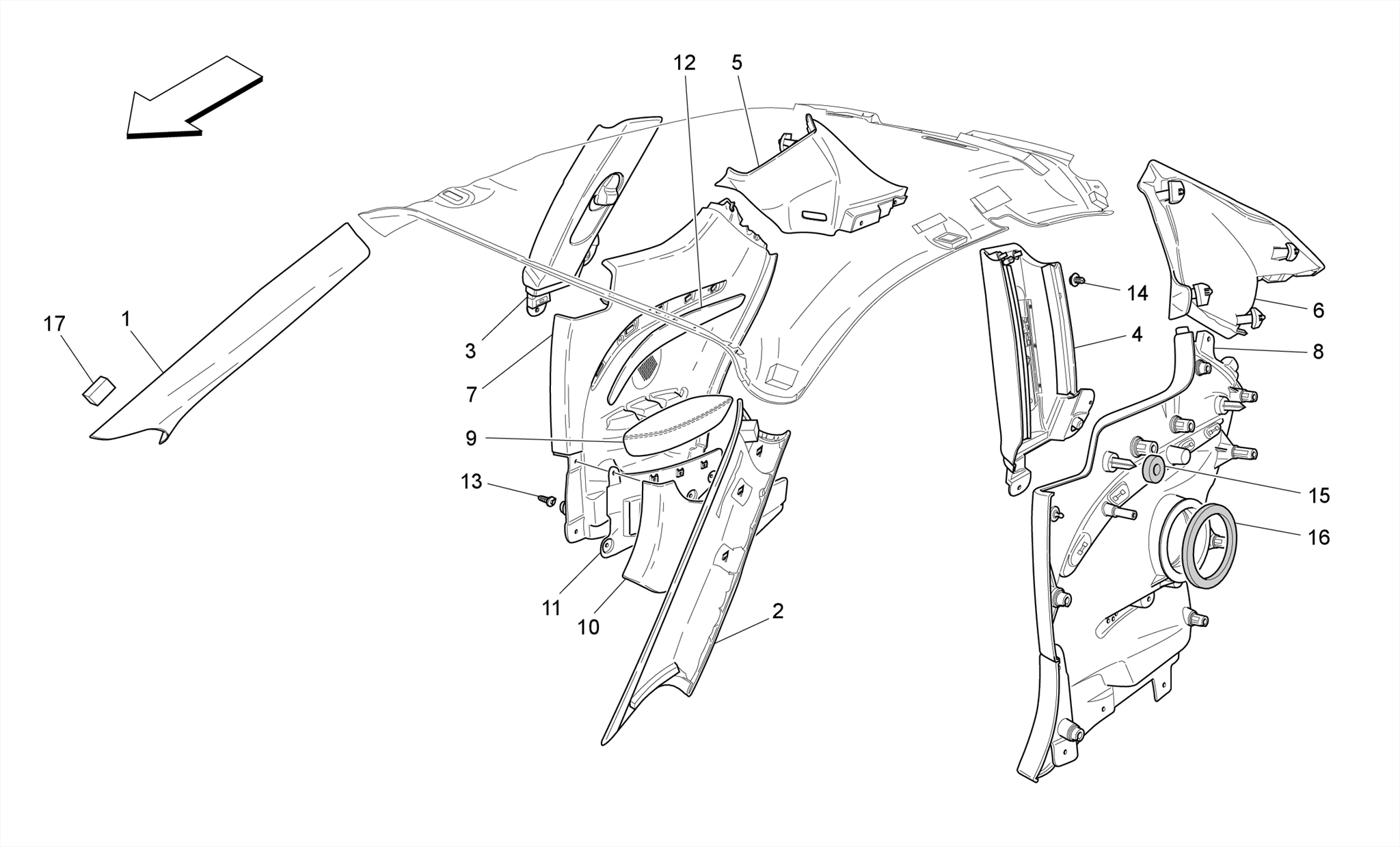 PASSENGER COMPARTMENT B PILLAR TRIM PANELS AND SIDE PANELS