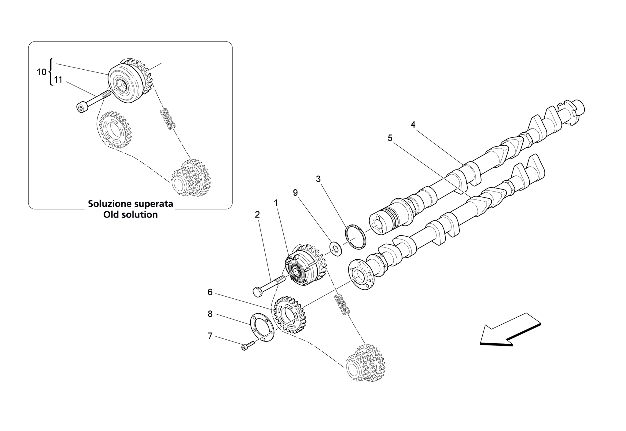 RH CYLINDER HEAD CAMSHAFTS