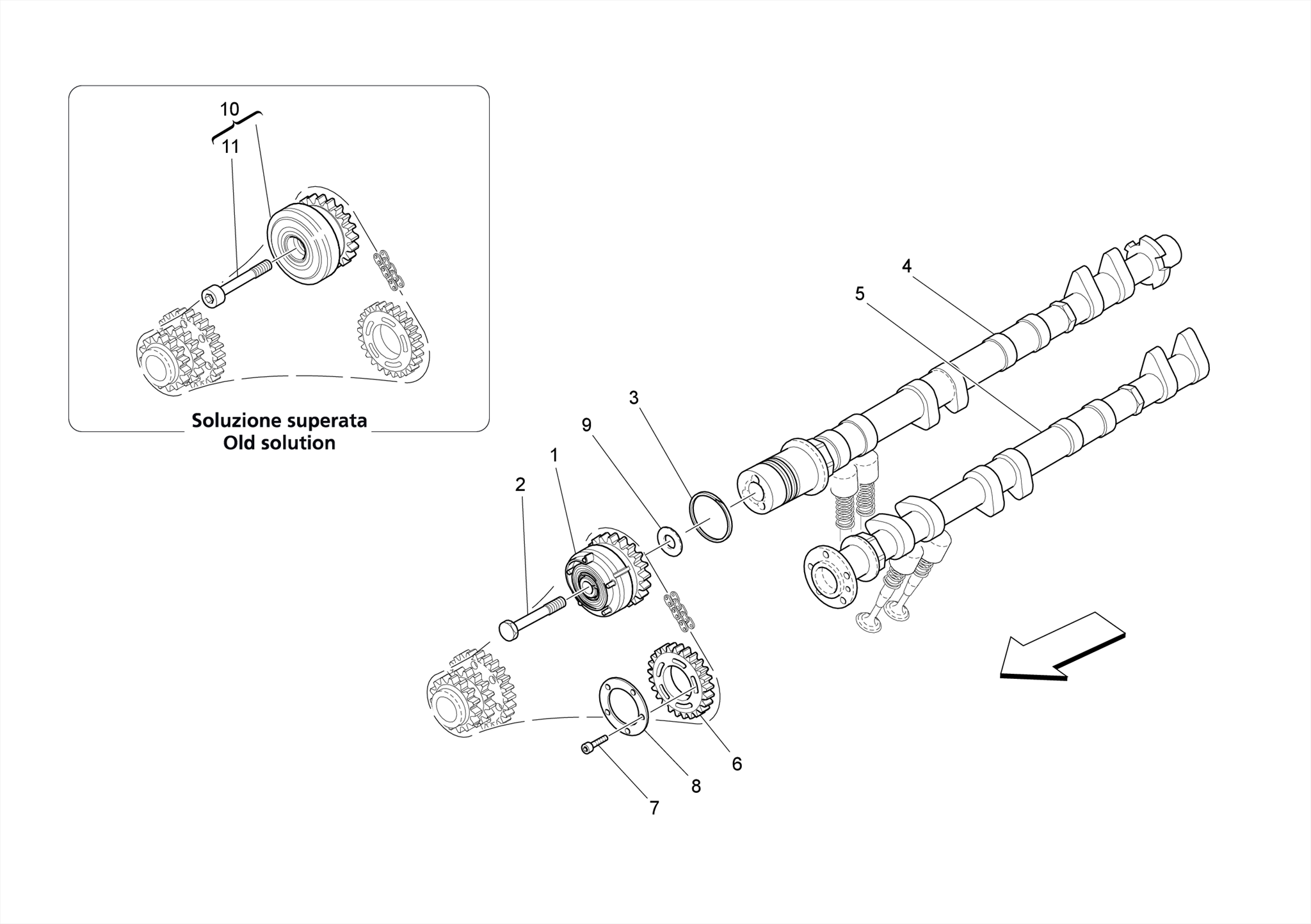 LH CYLINDER HEAD CAMSHAFTS