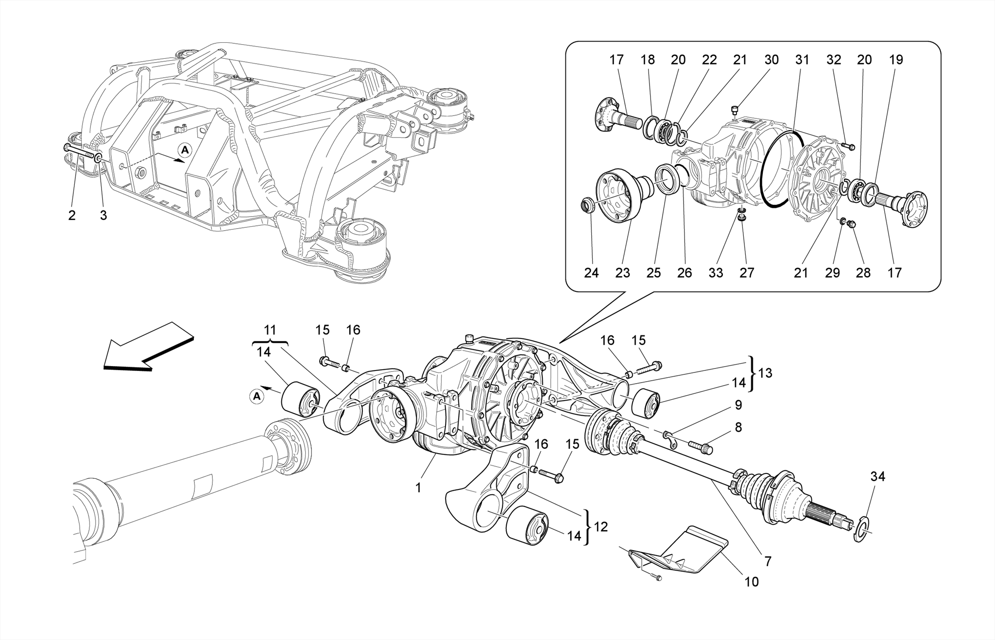 DIFFERENTIAL AND REAR AXLE SHAFTS