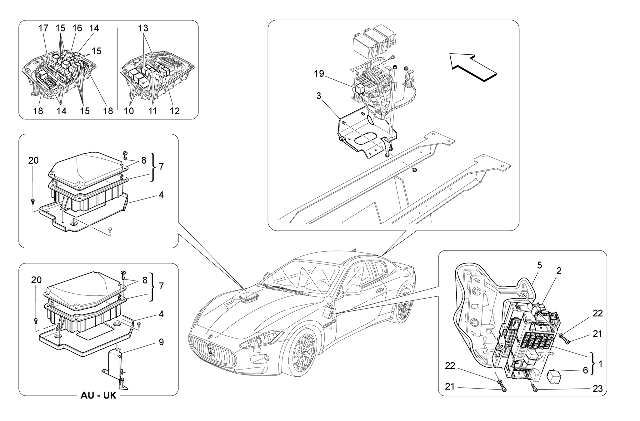 RELAYS, FUSES AND BOXES