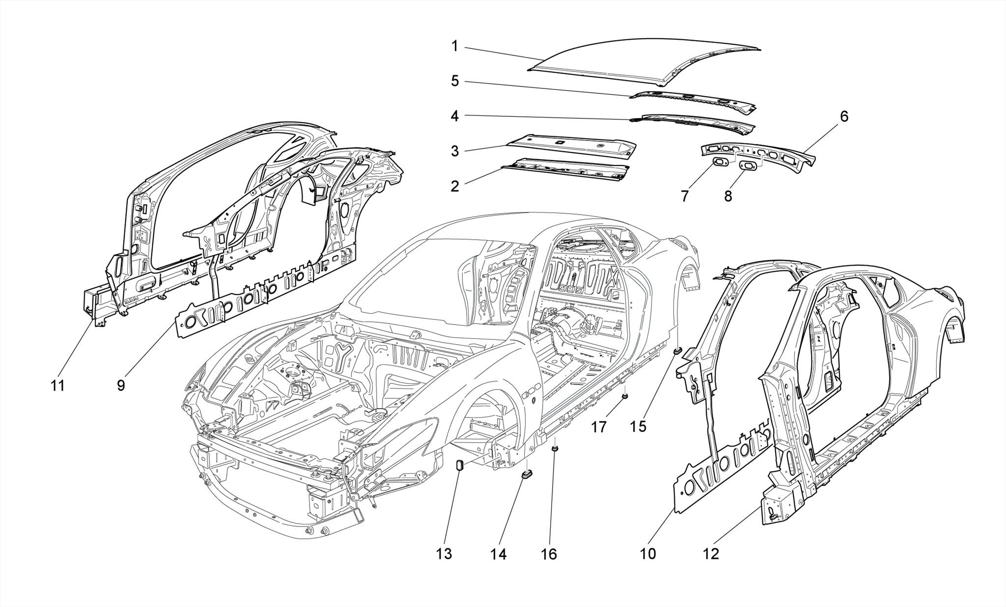 BODYWORK AND CENTRAL OUTER TRIM PANELS