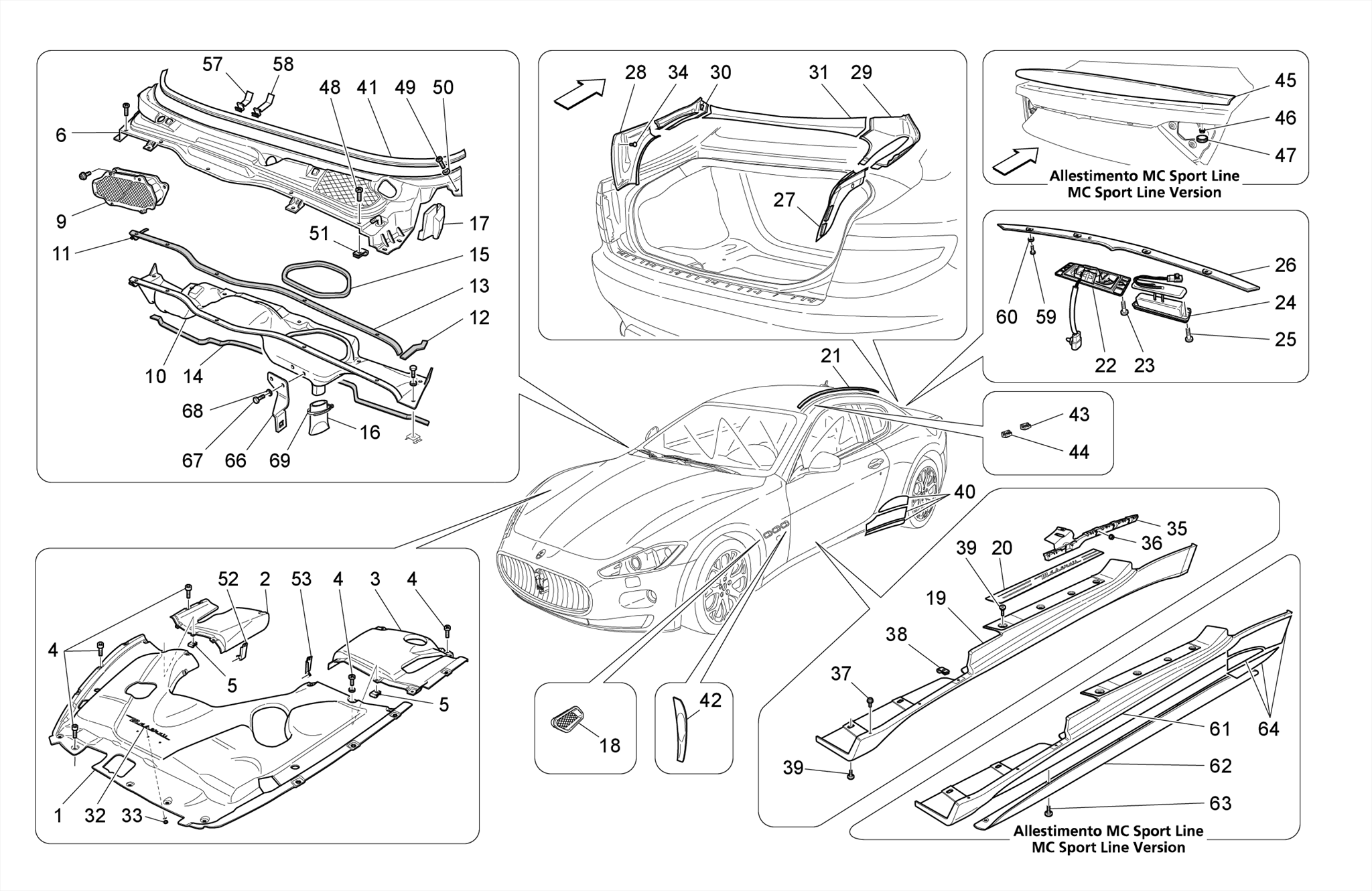 SHIELDS, TRIMS AND COVERING PANELS