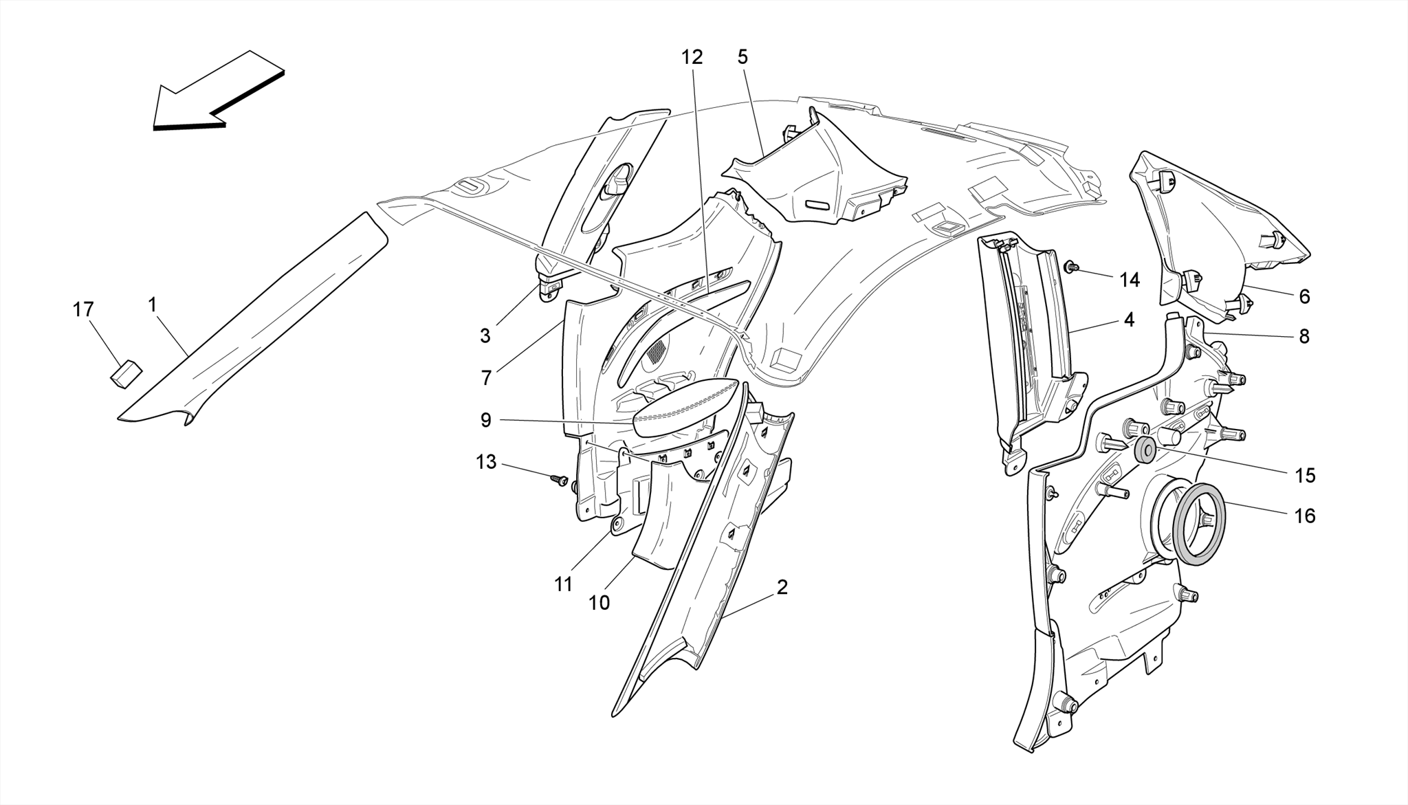 PASSENGER COMPARTMENT B PILLAR TRIM PANELS AND SIDE PANELS