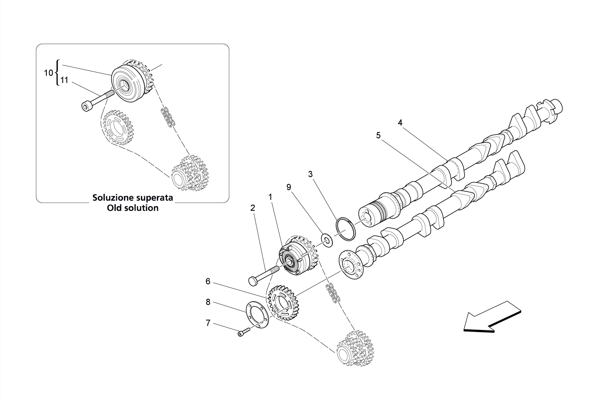 RH CYLINDER HEAD CAMSHAFTS
