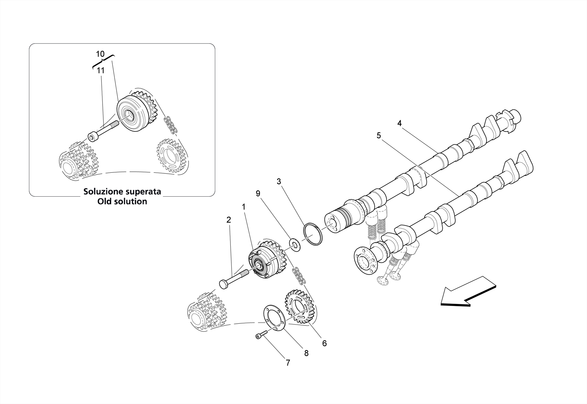 LH CYLINDER HEAD CAMSHAFTS