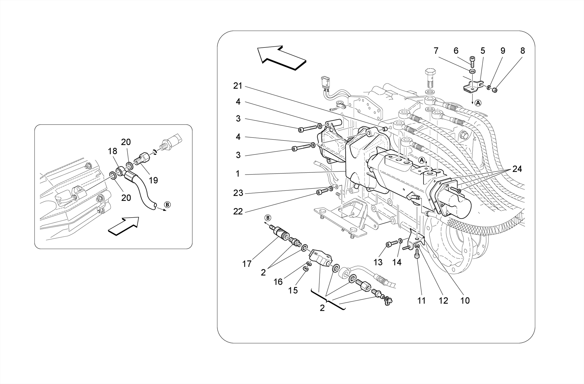 ACTUATION HYDRAULIC PARTS FOR F1 GEARBOX