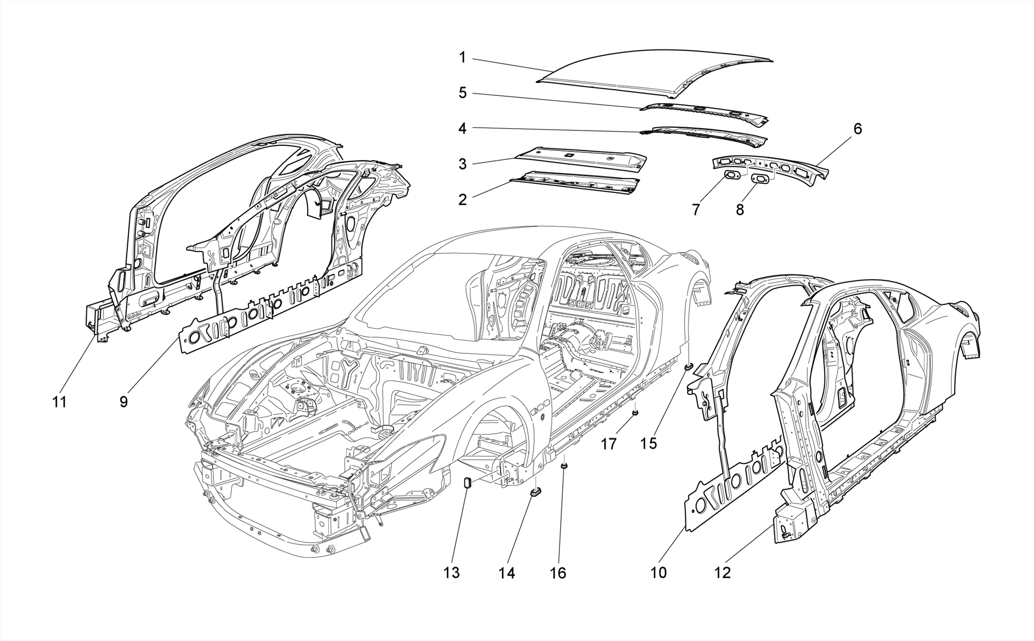 BODYWORK AND CENTRAL OUTER TRIM PANELS