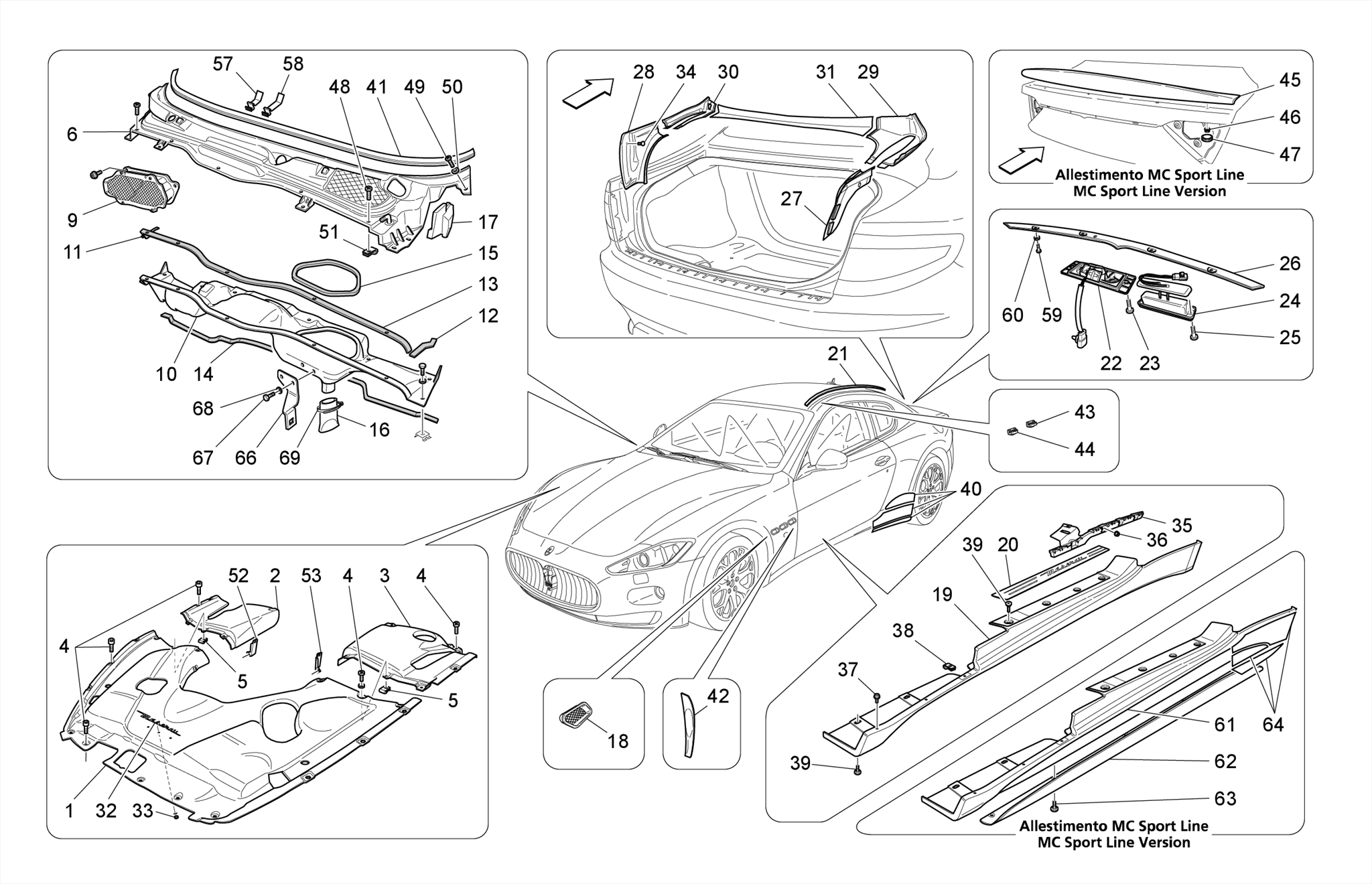 SHIELDS, TRIMS AND COVERING PANELS