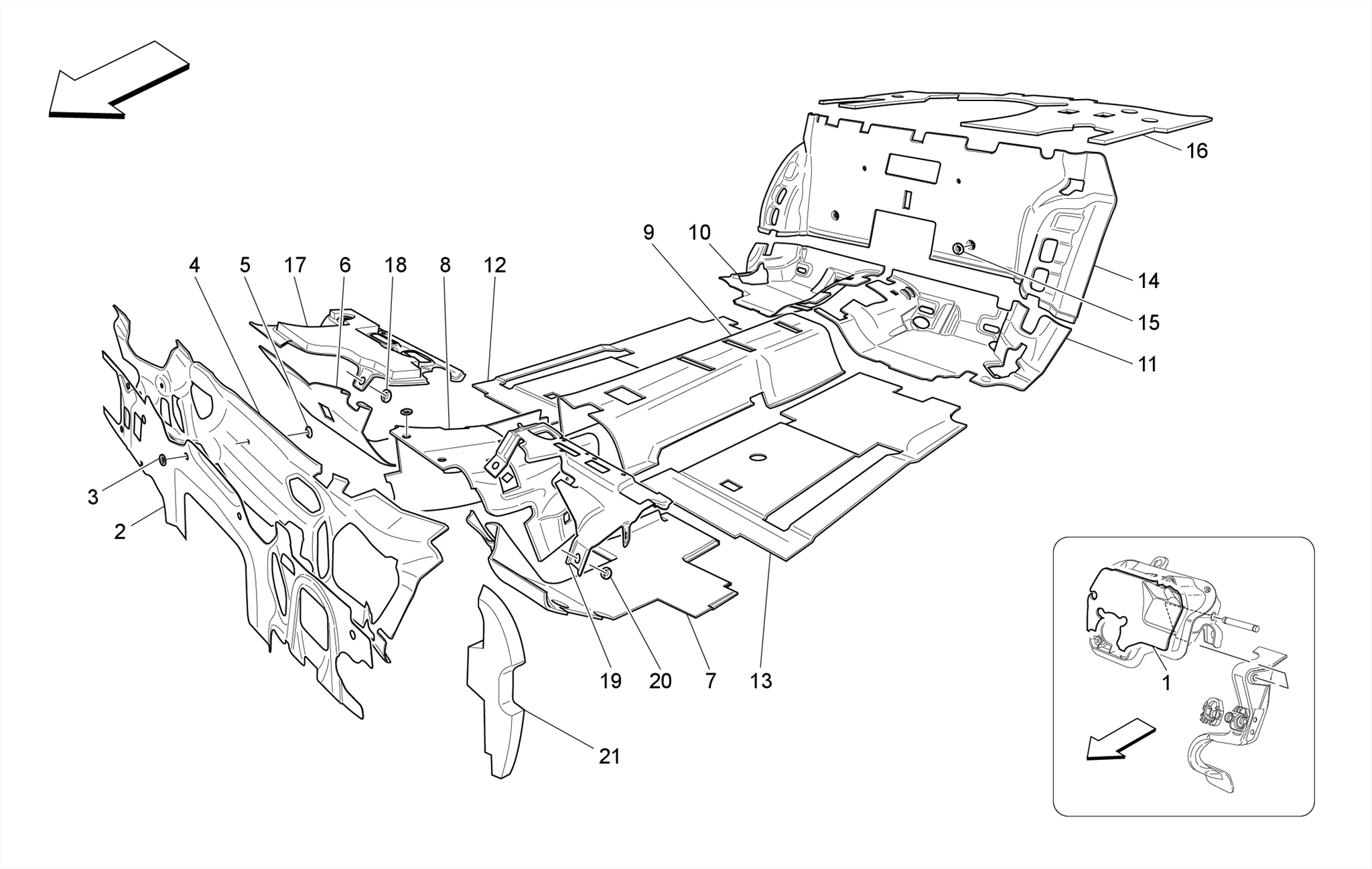 SOUND-PROOFING PANELS INSIDE THE VEHICLE