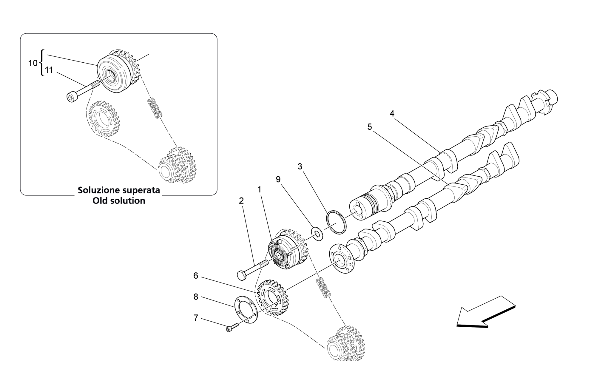 RH CYLINDER HEAD CAMSHAFTS