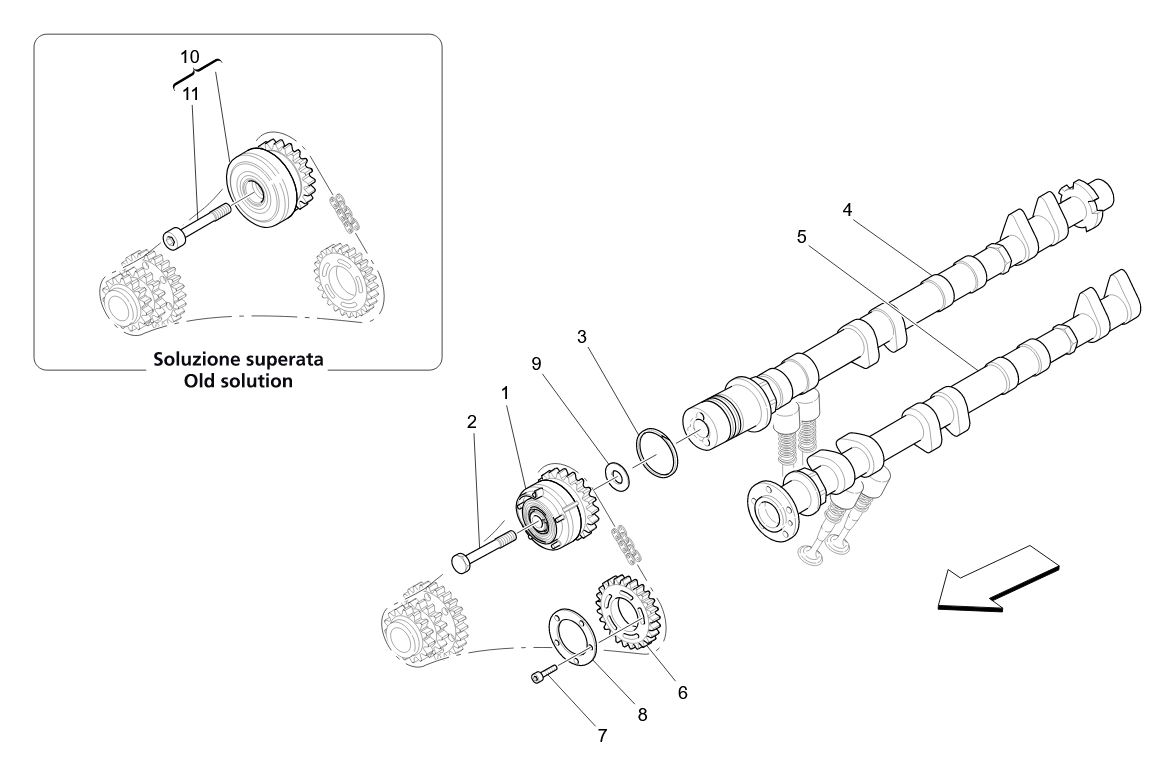 LH CYLINDER HEAD CAMSHAFTS