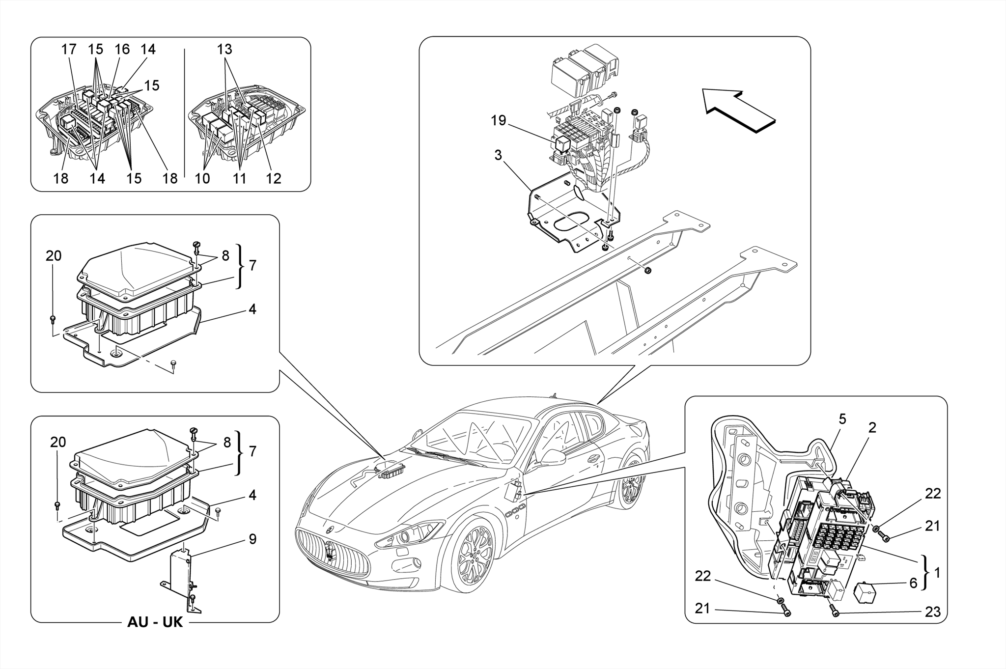 RELAYS, FUSES AND BOXES