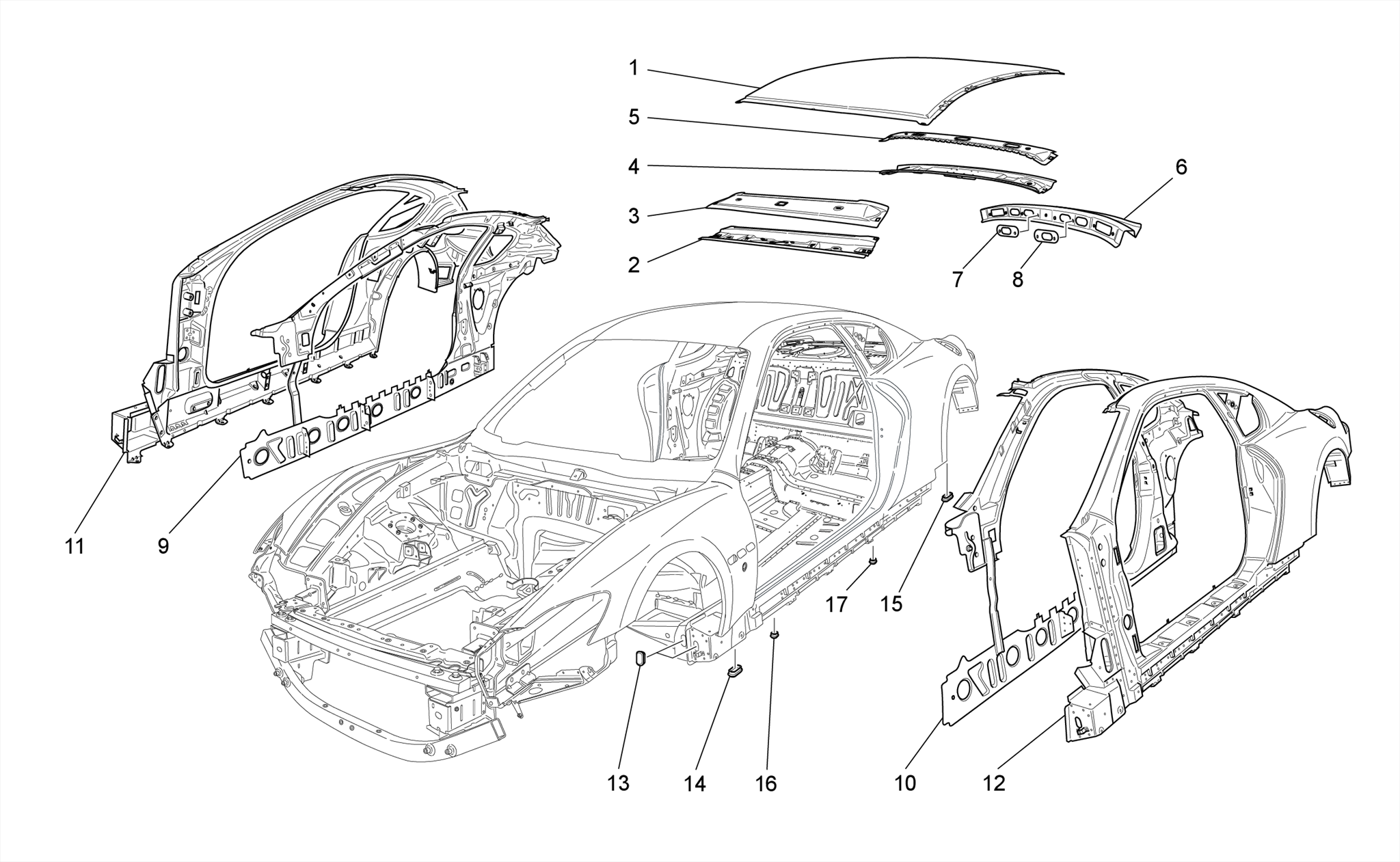 BODYWORK AND CENTRAL OUTER TRIM PANELS