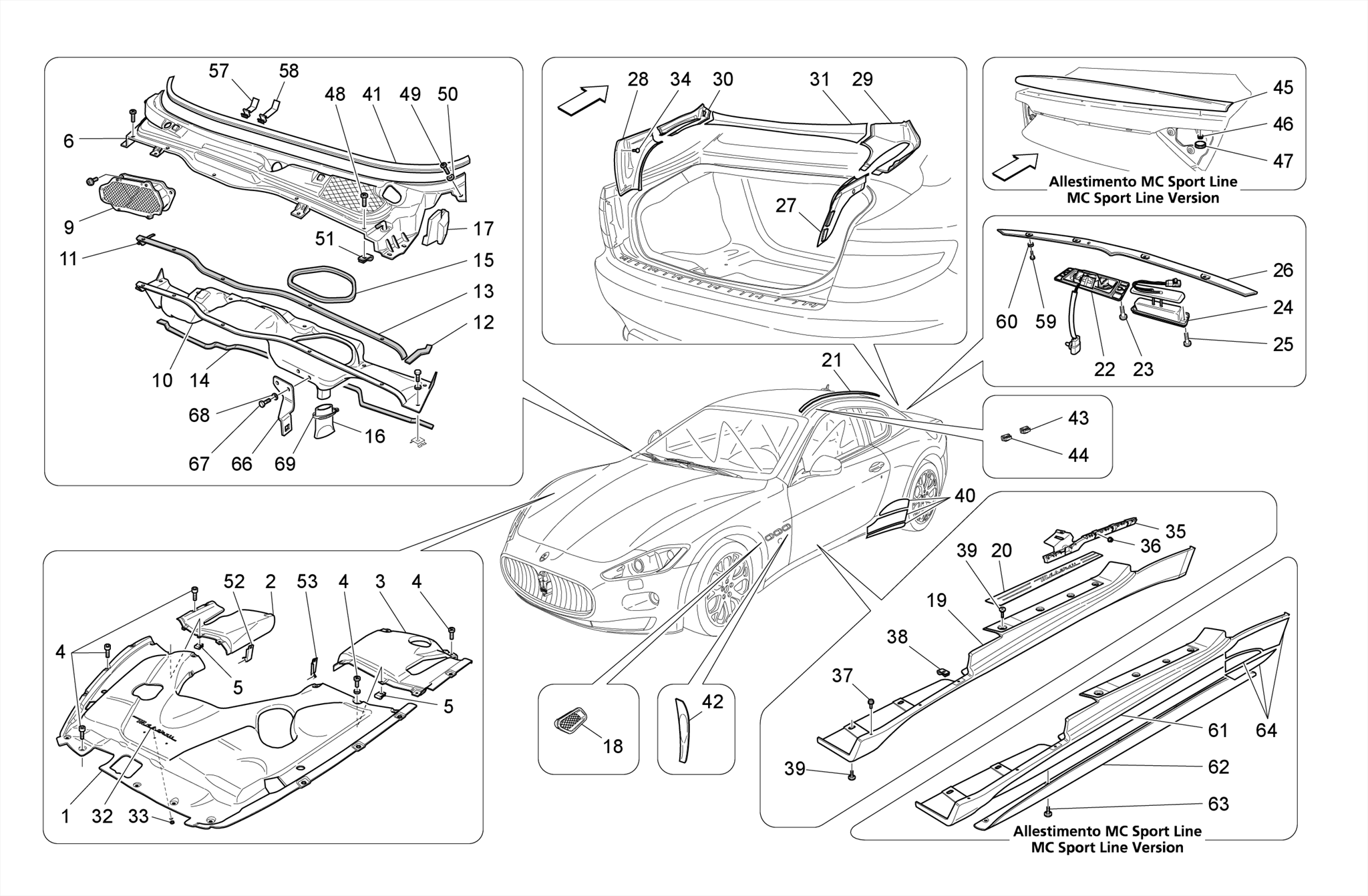 SHIELDS, TRIMS AND COVERING PANELS